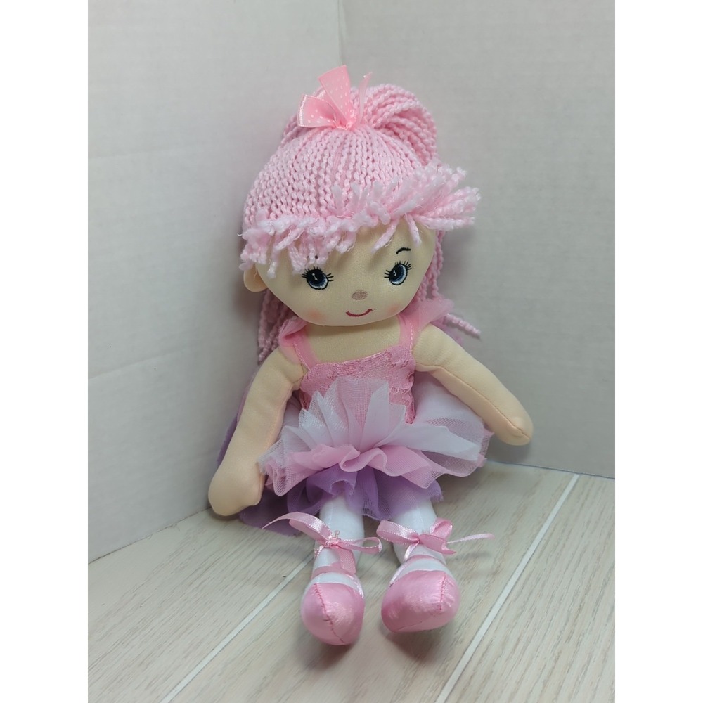 GANZ Plush Clarabelle pink yarn hair ballerina dancer rag doll tutu ballet shoes